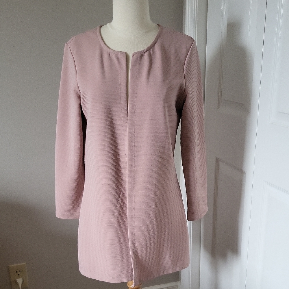 Elegant Pink Long Sleeve Blazer